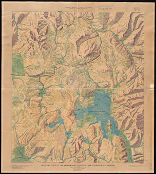 John H. Renshawe “Panoramic View of the Yellowstone National Park, Wyoming-Montana-Idaho,” created for the USGS in 1914.